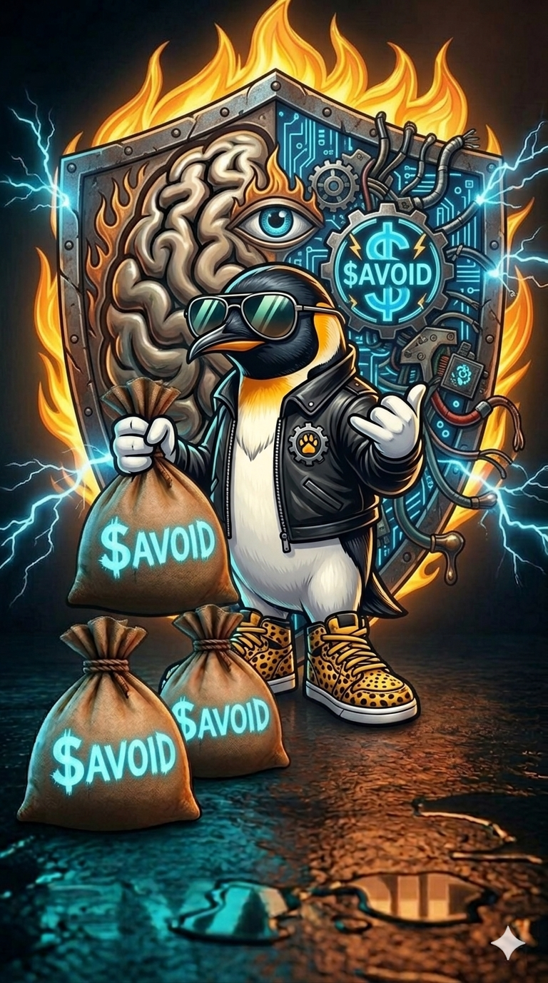 Penguin in Shield + Brain style